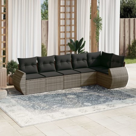 Set de muebles de jardín 6 pzas y cojines ratán sintético gris de , Conjuntos de jardín - Ref: Foro24-3221389, Precio: 392,22...
