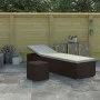 Gartenliege mit Kissen und braunem Kunstrattantisch von vidaXL, Liegen - Ref: Foro24-46226, Preis: 154,42 €, Rabatt: %