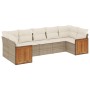 Set sofás de jardín 7 piezas y cojines ratán sintético beige de , Conjuntos de jardín - Ref: Foro24-3227948, Precio: 468,88 €...
