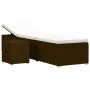 Gartenliege mit Kissen und braunem Kunstrattantisch von vidaXL, Liegen - Ref: Foro24-46226, Preis: 154,42 €, Rabatt: %
