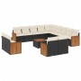 Set sofás de jardín 14 pzas con cojines ratán sintético negro de , Conjuntos de jardín - Ref: Foro24-3228212, Precio: 851,24 ...