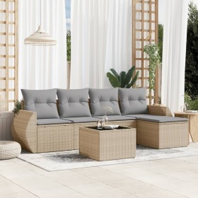 Juego de sofás jardín con cojines 6 pzas ratán sintético beige de , Conjuntos de jardín - Ref: Foro24-3221298, Precio: 358,15...