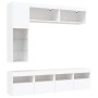 Mueble de pared de TV con luces LED 7 piezas blanco en Muebles TV | Comprar online en Foru.es