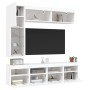 Mueble de pared de TV con luces LED 7 piezas blanco en Muebles TV | Comprar online en Foru.es