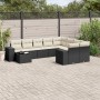 Set de sofás de jardín 10 pzas cojines ratán sintético negro de , Conjuntos de jardín - Ref: Foro24-3223055, Precio: 565,72 €...