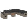 Set de sofás de jardín 12 pzas con cojines ratán sintético gris de , Sofás modulares de exterior - Ref: Foro24-3224646, Preci...