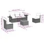 6-piece garden sofa set and black synthetic rattan cushions by , Modular outdoor sofas - Ref: Foro24-3224502, Price: 341,06 €...