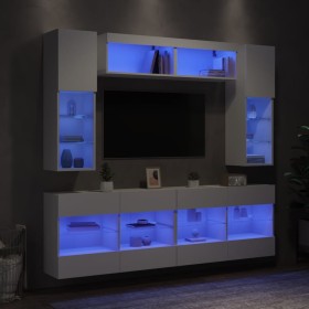 Muebles de pared de TV con luces LED 6 piezas blanco en Muebles TV | Comprar online en Foru.es