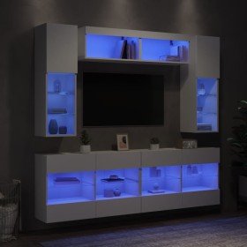 Muebles de pared de TV con luces LED 6 piezas blanco en Muebles TV | Comprar online en Foru.es