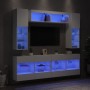 Muebles de pared de TV con luces LED 6 piezas blanco en Muebles TV | Comprar online en Foru.es