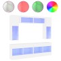 Muebles de pared de TV con luces LED 6 piezas blanco en Muebles TV | Comprar online en Foru.es
