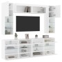 Muebles de pared de TV con luces LED 6 piezas blanco en Muebles TV | Comprar online en Foru.es