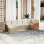 Set sofás de jardín 7 piezas y cojines ratán sintético beige de , Conjuntos de jardín - Ref: Foro24-3227871, Precio: 425,54 €...
