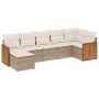 Set sofás de jardín 7 piezas y cojines ratán sintético beige de , Conjuntos de jardín - Ref: Foro24-3227871, Precio: 425,54 €...