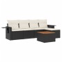Set de sofás de jardín 6 piezas y cojines ratán sintético negro de , Sofás modulares de exterior - Ref: Foro24-3224537, Preci...
