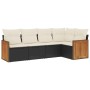 Set de muebles de jardín 5 pzas y cojines ratán sintético negro de , Conjuntos de jardín - Ref: Foro24-3227624, Precio: 309,6...