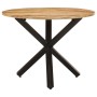 Mesa de comedor madera de mango rugosa redonda 100x100x75 cm en Mesas de comedor | Comprar online en Foru.es