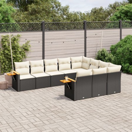 Set de sofás de jardín 10 pzas cojines ratán sintético negro de , Conjuntos de jardín - Ref: Foro24-3227176, Precio: 576,86 €...
