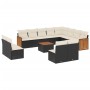 Set de sofás de jardín y cojines 13 pzas ratán sintético negro de , Conjuntos de jardín - Ref: Foro24-3228156, Precio: 726,29...