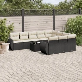 Set de sofás de jardín 11 pzas y cojines ratán sintético negro de , Conjuntos de jardín - Ref: Foro24-3254233, Precio: 710,57...