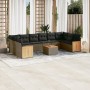 Set de sofás de jardín 11 pzas y cojines ratán sintético gris de , Conjuntos de jardín - Ref: Foro24-3228013, Precio: 634,68 ...