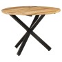 Mesa de comedor madera de mango rugosa redonda 100x100x75 cm en Mesas de comedor | Comprar online en Foru.es