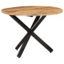 Mesa de comedor madera de mango rugosa redonda 100x100x75 cm en Mesas de comedor | Comprar online en Foru.es
