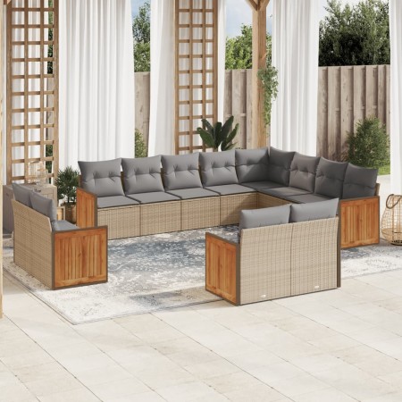 Set de sofás de jardín 12 pzas y cojines ratán sintético marrón de , Conjuntos de jardín - Ref: Foro24-3228194, Precio: 795,9...