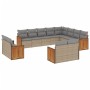 Set de sofás de jardín 12 pzas y cojines ratán sintético marrón de , Conjuntos de jardín - Ref: Foro24-3228194, Precio: 795,9...