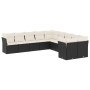 Set de sofás de jardín 10 pzas cojines ratán sintético negro de , Conjuntos de jardín - Ref: Foro24-3250075, Precio: 592,08 €...