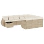 Set de sofás de jardín 11pzas con cojines ratán sintético beige de , Conjuntos de jardín - Ref: Foro24-3254265, Precio: 779,2...