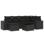 Set de comedor de jardín 7 pzas y cojines ratán sintético negro de , Conjuntos de jardín - Ref: Foro24-3222864, Precio: 464,8...