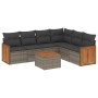 Set de sofás de jardín 7 piezas con cojines ratán PE gris de , Conjuntos de jardín - Ref: Foro24-3227691, Precio: 410,20 €, D...