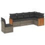 Set de muebles de jardín 6 pzas y cojines ratán sintético gris de , Conjuntos de jardín - Ref: Foro24-3227698, Precio: 376,09...