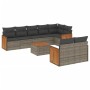 Set de muebles de jardín 9 pzas y cojines ratán sintético gris de , Conjuntos de jardín - Ref: Foro24-3227838, Precio: 561,48...