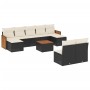 Set de sofás de jardín 10 pzas cojines ratán sintético negro de , Conjuntos de jardín - Ref: Foro24-3228058, Precio: 485,89 €...
