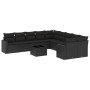 Set de sofás de jardín 11 pzas y cojines ratán sintético negro de , Sofás modulares de exterior - Ref: Foro24-3251852, Precio...