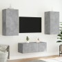 Muebles TV pared con LED 4 pzas madera ingeniería gris hormigón en Muebles TV | Comprar online en Foru.es