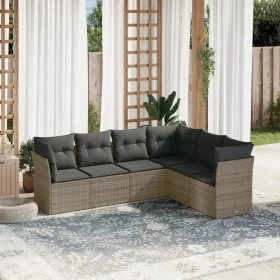 Set de muebles de jardín 6 pzas y cojines ratán sintético gris de , Conjuntos de jardín - Ref: Foro24-3249519, Precio: 374,94...