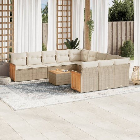 Set de sofás de jardín 12 pzas y cojines ratán sintético marrón de , Conjuntos de jardín - Ref: Foro24-3228116, Precio: 713,6...