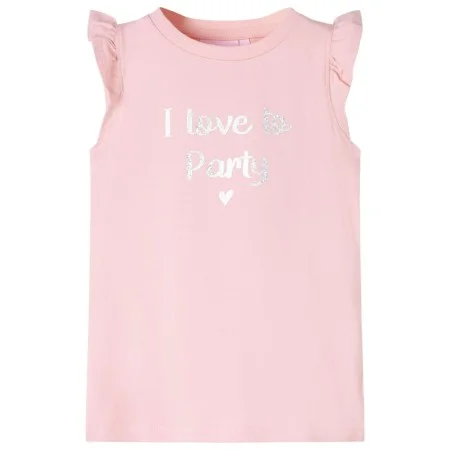 Camiseta infantil de manga volante rosa claro 116 de , Camisetas para niños - Ref: Foro24-10501, Precio: 8,19 €, Descuento: %