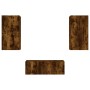 Muebles TV pared con LED 4 pzas madera ingeniería roble ahumado en Muebles TV | Comprar online en Foru.es