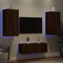 Muebles TV pared con LED 4 pzas madera ingeniería marrón roble en Muebles TV | Comprar online en Foru.es