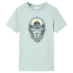 Camiseta de niños con rayas verde menta claro 116 de , Camisetas para niños - Ref: Foro24-12571, Precio: 8,19 €, Descuento: %
