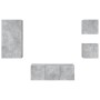 Muebles TV pared con LED 5 pzas madera ingeniería gris hormigón en Muebles TV | Comprar online en Foru.es
