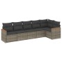 Set de muebles de jardín 6 pzas y cojines ratán sintético gris de , Conjuntos de jardín - Ref: Foro24-3258392, Precio: 378,40...