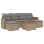 Set sofás de jardín 7 piezas y cojines ratán sintético beige de , Conjuntos de jardín - Ref: Foro24-3258629, Precio: 419,76 €...