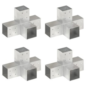 Conectores de postes en X 4 uds metal galvanizado 81x81 mm de vidaXL, Postes de cerca - Ref: Foro24-145468, Precio: 89,25 €, ...