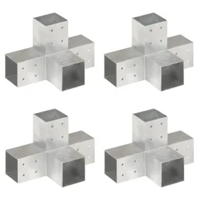 X Pfostenverbinder 4 Stück verzinktes Metall 81x81 mm von vidaXL, Zaunpfosten - Ref: Foro24-145468, Preis: 77,39 €, Rabatt: %