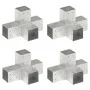 X-shaped post connectors 4 units galvanized metal 81x81 mm by vidaXL, fence posts - Ref: Foro24-145468, Price: 77,39 €, Disco...